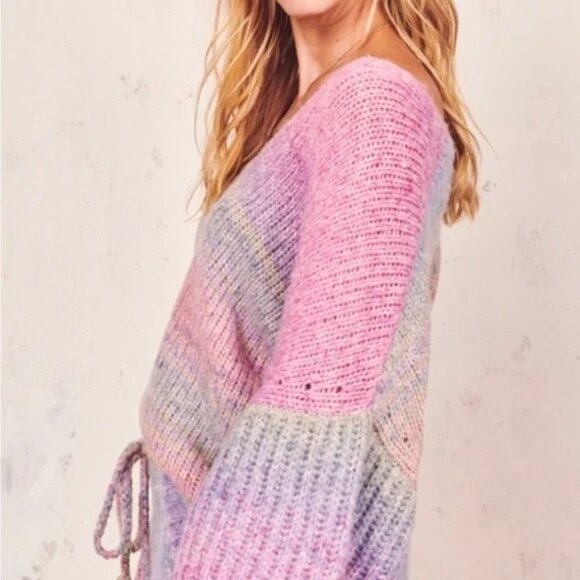 LoveShackFancy Alpaca & Mohair Rio Rainbow Pullover - Picture 2 of 13